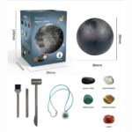 Realistic moon model for educational science projects, measuring 80mm in diameter and 80mm in height, perfect for science decor and learning activities.