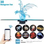Advanced 3D hologram fan with dragon projection and app control.