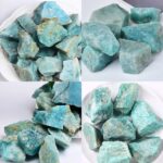 Collection of blue mineral rocks with rough textures, ideal for science experiments, educational displays, and decorative science decor.