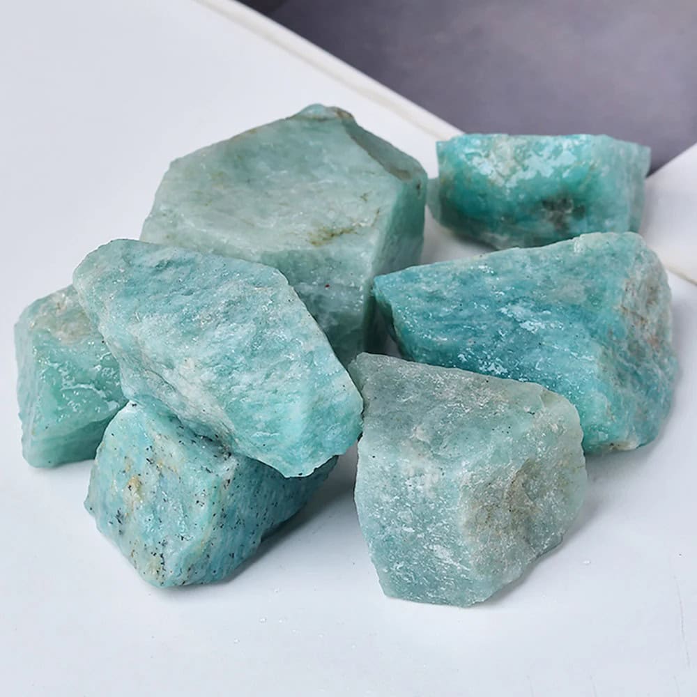 Authentic turquoise mineral rocks showcasing vibrant blue-green hues, perfect for science decor, educational displays, or mineral collection enthusiasts.