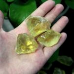 Natural yellow quartz crystals showcasing vibrant color and clarity.