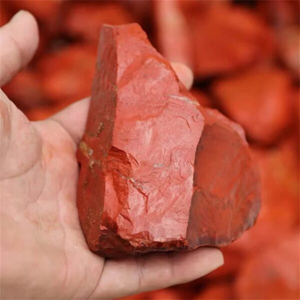 Red iron ore mineral specimen for educational purposes and decorative displays.