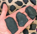Black shale rocks for geology education and science experiments.
