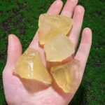 Yellow Calcite mineral specimens for science decor and educational purposes. Perfect for science enthusiasts and collectors interested in mineral geology.