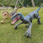 Realistic T-Rex dinosaur garden sculpture for outdoor decoration.