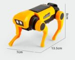 Educational robot toy with a yellow and black design, featuring four legs and a compact size of 13.5cm in length, 7cm in width, and 8cm in height, ideal for STEM learning and science decor.