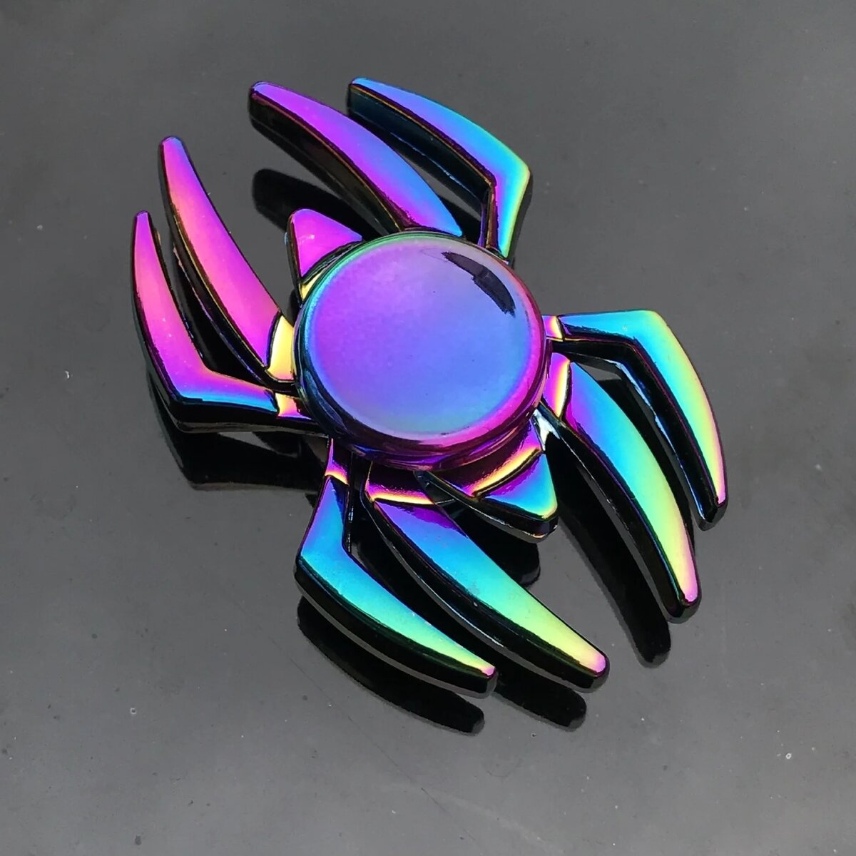 Science Gadgets | Science Decor & Educational Toys Shop Colorful iridescent spider fidget toy with a metallic finish.