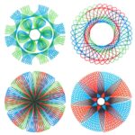 Colorful Geometric Spirograph Patterns for Science Decor and Educational Use.