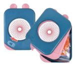 Portable magnetic spirograph drawing kit with blue and pink components, featuring a circular gear for creating intricate geometric patterns, ideal for educational and artistic activities.