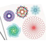 Vibrant geometric spirograph designs featuring intricate patterns in various colors, ideal for science-themed decor and educational toys. Perfect for inspiring curiosity and creativity in science enth.