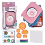 Educational science toy for children to explore painting and design. Includes stamping tools, colorful paints, and creative templates for fun learning activities.