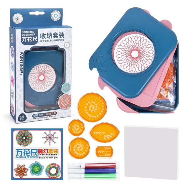 Creative painting and craft kit for children with colorful wheels and tools for fun educational activities.