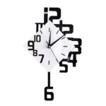 Contemporary wall clock featuring a geometric design with a square face and bold black numbers, perfect for modern home decor and educational spaces.