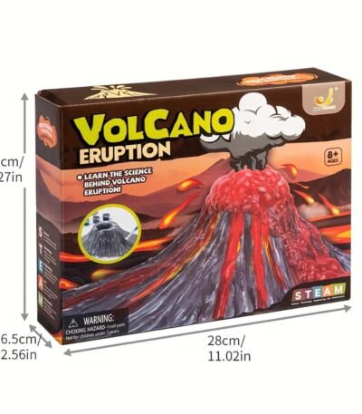 Volcano eruption science kit for educational fun and learning about volcanic activity. Includes materials to simulate a volcanic eruption and understand geological processes.
