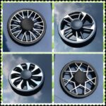 Set of four fidget spinner wheels with different spoke designs, ideal for educational and sensory toys.