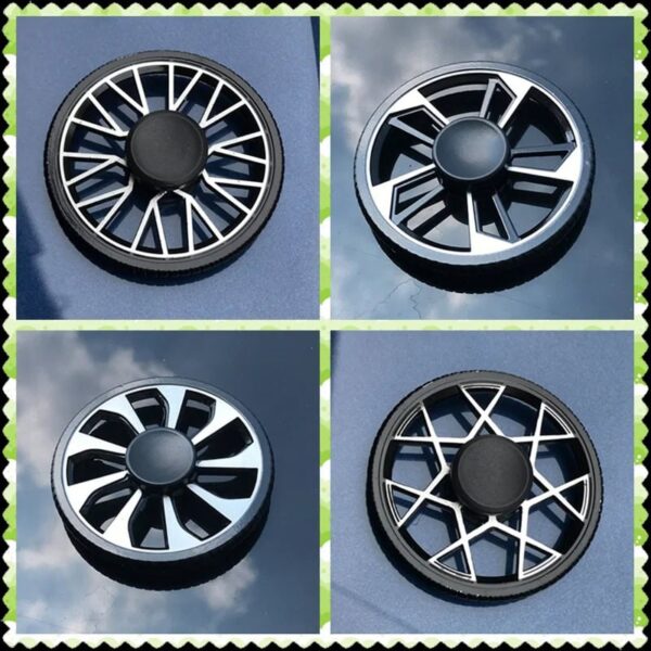Set of four fidget spinner wheels with different spoke designs, ideal for educational and sensory toys.
