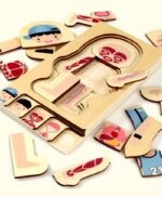 Educational wooden human body puzzle for kids.
