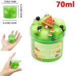 Colorful watermelon-themed jelly boba toy with small watermelon slice decorations and black boba balls, perfect for sensory play and educational activities.
