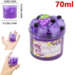 Vibrant purple grape jelly boba toy with black and purple beads, 70ml capacity, perfect for sensory play and educational fun.
