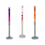 Colorful liquid motion timer with vibrant flowing liquids in purple, red, and orange, perfect for desk decor, stress relief, and educational demonstrations.
