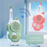 Child-friendly long-distance walkie-talkie with turtle and bunny designs, suitable for children to communicate over distances up to 300 meters.