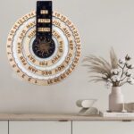 Modern wooden educational calendar wall decor featuring months, days, and seasons, perfect for classrooms, offices, or home decor to teach and track time.