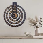 Aesthetic moon phase calendar wall clock with days, months, and moon phases, perfect for science enthusiasts and educational spaces.