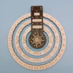 A decorative calendar and USB flash drive combination with celestial artwork, including a sun and moon design, perfect for science and space enthusiasts.