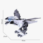 Interactive robotic dragon toy with LED lights, realistic design, and movable limbs, perfect for science and educational play.