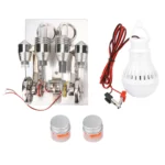 Educational science kit with light bulbs, wiring, and small containers for science experiments and decor.