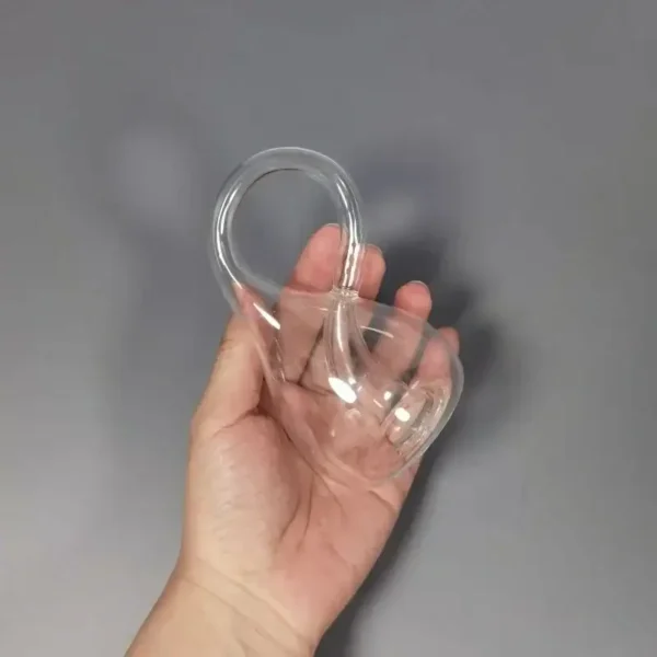 Hand holding a flexible glass object demonstrating glass bending science toy for educational and fun experiments.