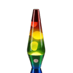 Vibrant lava lamp with colorful bubbles and light effects, perfect for science decor and educational displays.