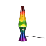 LED lava lamp with vibrant rainbow colors, perfect for science-themed decor and educational environments. Creates a mesmerizing light display with flowing, glowing bubbles.