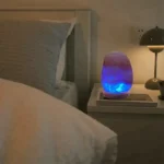 LED Salt Lamp with Blue Glow for Bedroom and Living Room.