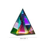 Vibrant holographic pyramid prism measuring 15cm, ideal for science decor and educational demonstrations.