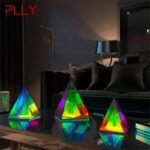 Colorful LED Pyramid Light Decor for Science Enthusiasts.