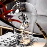 Innovative science gadget with a glass dome, showcasing a miniature scientific setup for educational and decorative purposes.