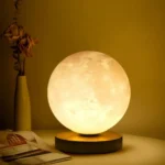 Moon-shaped LED lamp providing a soft, warm glow for cozy ambiance.