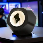 Advanced 3D hologram projector showcasing floating images for educational and entertainment purposes.