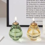 Miniature Oil Lamp with Flickering Flame.