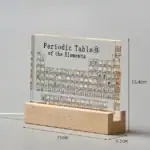 Wooden periodic table of elements educational toy with detailed element symbols and atomic numbers, ideal for science learning and decoration.