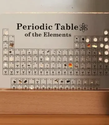 Periodic Table of the Elements with magnetic tiles for interactive learning.