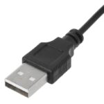 Close-up of a black USB Type-A connector cable, used for data transfer and charging electronic devices.