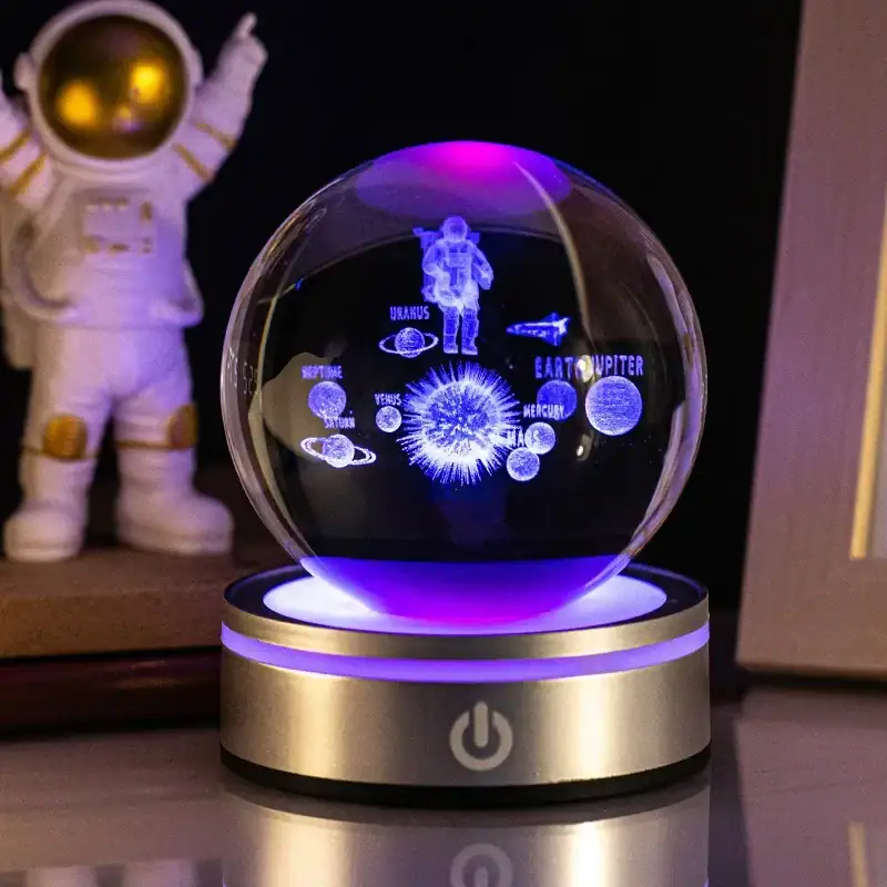 Cosmic Planetarium 3D Crystal Ball Night Light 3D Crystal Ball with Space and Solar System Projections.