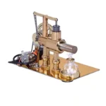 Detailed miniature microscope model with gold and silver components, ideal for science decor and educational toys.