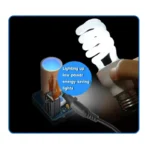 Energy-efficient LED light bulb being powered by a circuit board, demonstrating low-power lighting technology for educational and science projects.