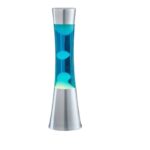 Vibrant lava lamp featuring blue and green glowing liquids in a sleek, modern design, perfect for science decor and educational displays.