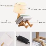 A cloth lampshade attached to a wooden base with an E27 screw light source, featuring an adjustable joint for versatile positioning. Perfect for educational science decor and DIY projects.