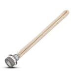 Flexible laboratory rubber hose with metal fittings for scientific demonstrations and experiments.