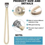 Aromatherapy diffuser with braided rope, metal ring, and adjustable diameter for essential oils and scents.